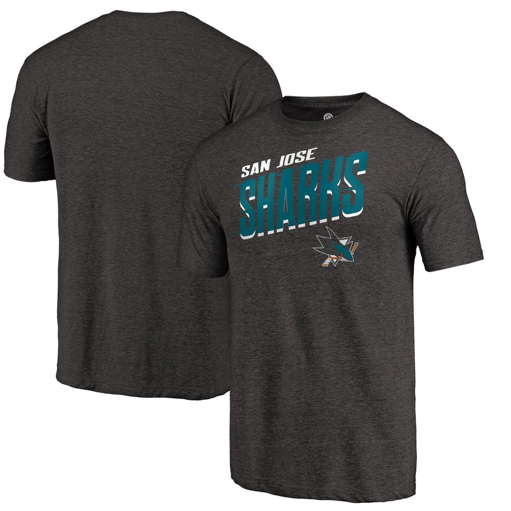 Футболка San Jose Sharks Fanatics Branded Slant Strike Tri-Blend (чёрный)