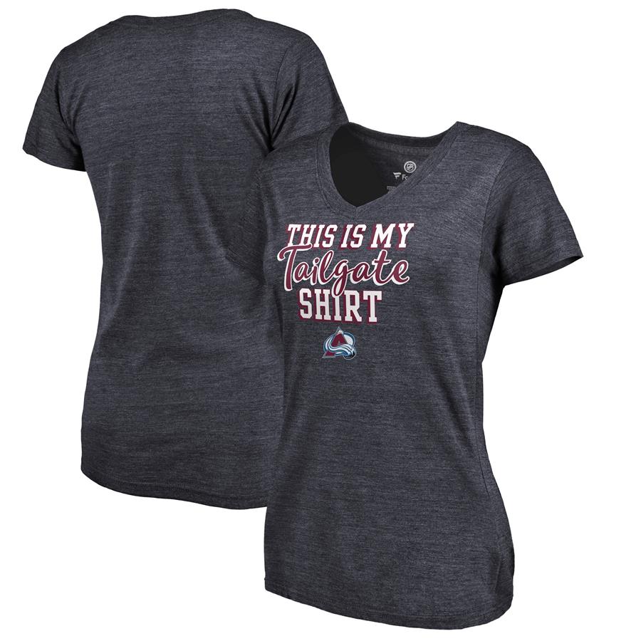 Colorado Avalanche Fanatics Branded Women's Air Tri-Blend V-Neck T-Shirt - Navy