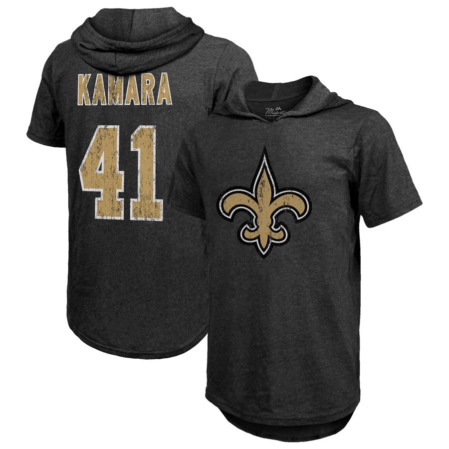 Alvin Kamara New Orleans Saints Fanatics Branded Player Name & Number Tri-Blend Hoodie T-Shirt - Black