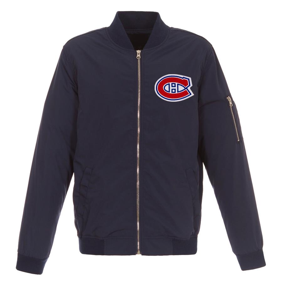 Бомбер Montreal Canadiens JH Design Lightweight Nylon (тёмно-синий)