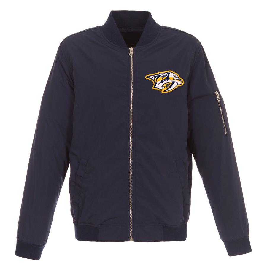 Бомбер Nashville Predators JH Design Lightweight Nylon (тёмно-синий)
