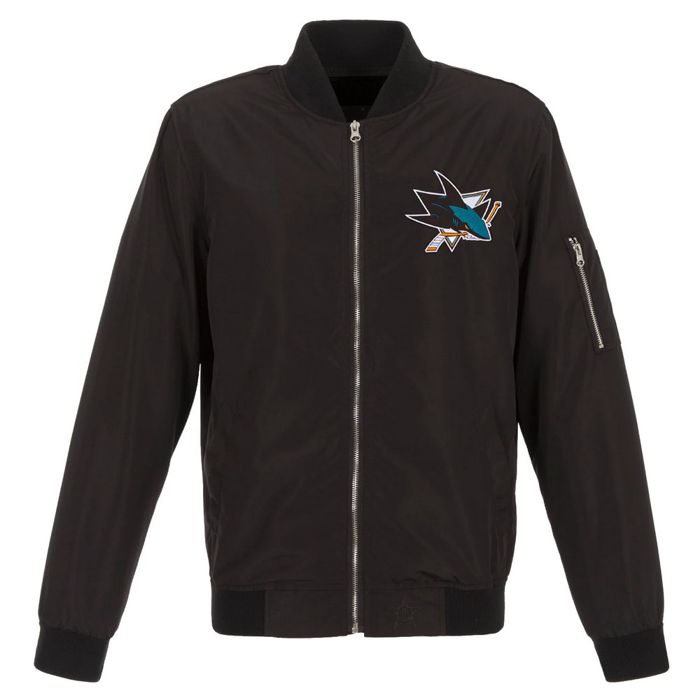 Бомбер San Jose Sharks JH Design Lightweight Nylon (чёрный)