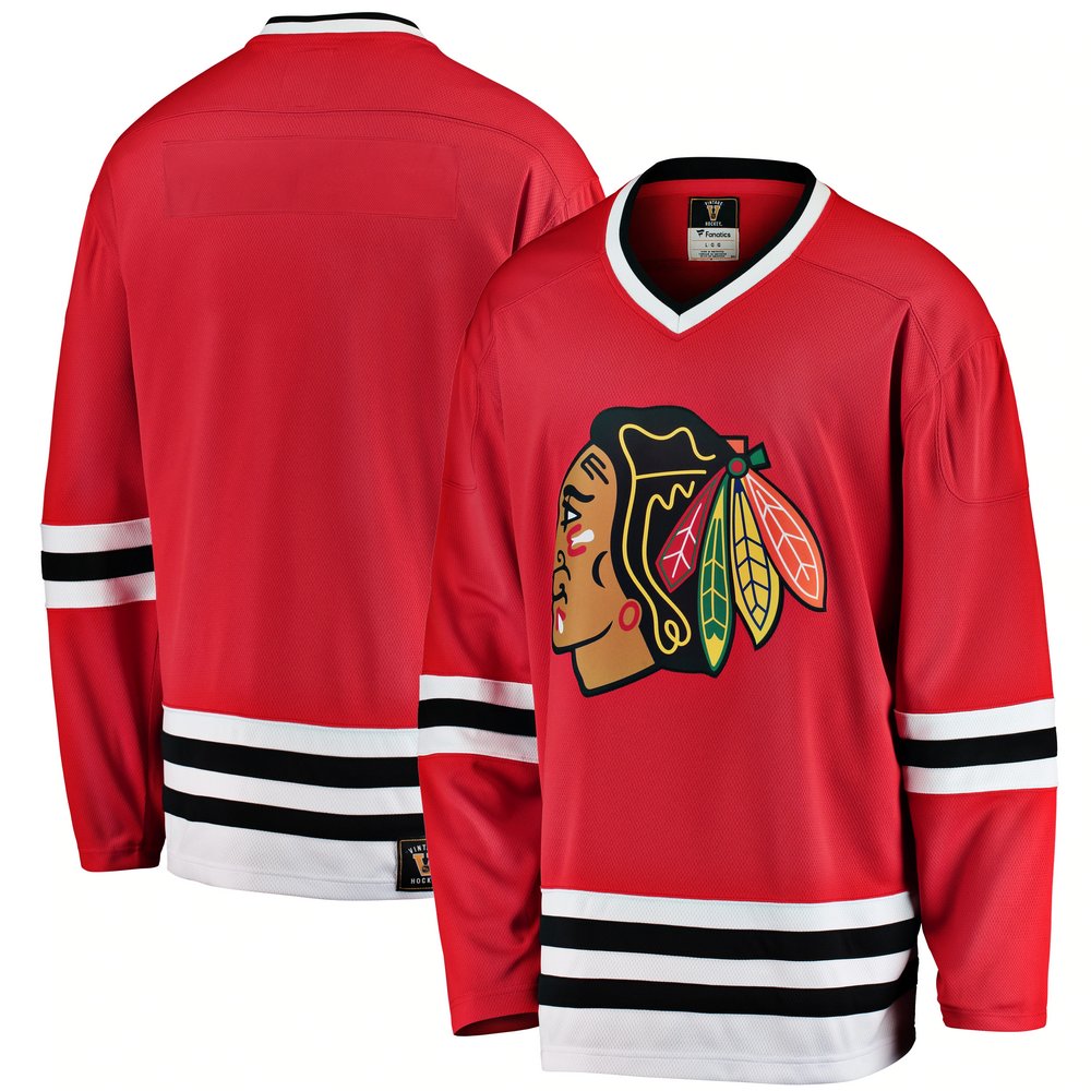 Chicago Blackhawks Fanatics Branded Premier Breakaway Heritage Blank Jersey - Red