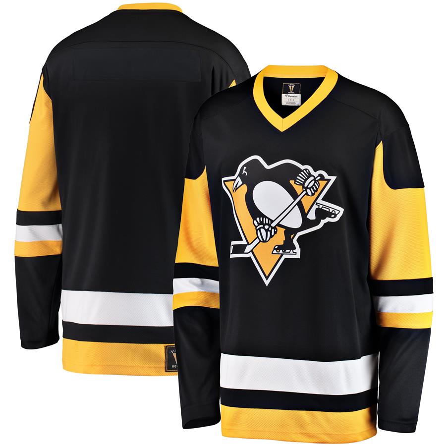 Pittsburgh Penguins Fanatics Branded Premier Breakaway Heritage Blank Jersey - Black
