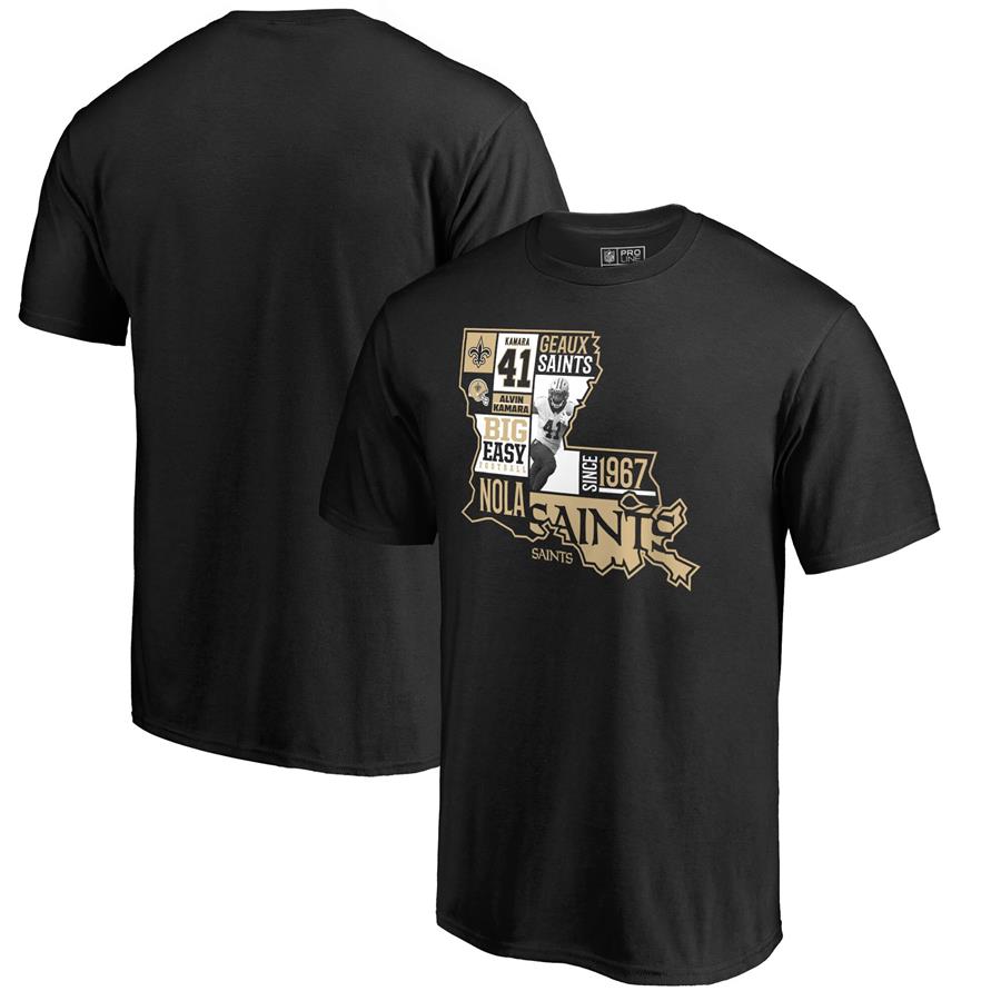 Alvin Kamara New Orleans Saints NFL Pro Line by Fanatics Branded Player State T-Shirt - Black