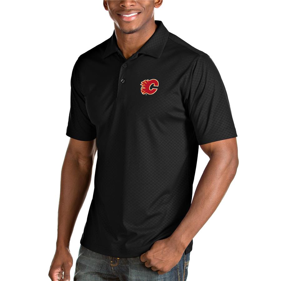 Calgary Flames Antigua Inspire Desert Dry Polo - Black