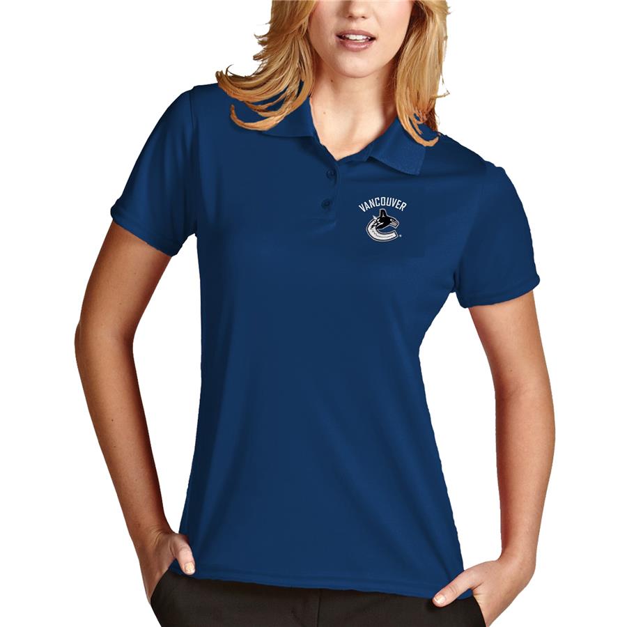 Vancouver Canucks Antigua Women's Exceed Desert Dry Xtra-Lite Polo - Royal
