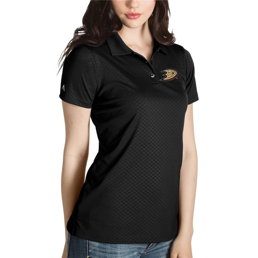 Anaheim Ducks Antigua Women's Inspire Desert Dry Polo - Black