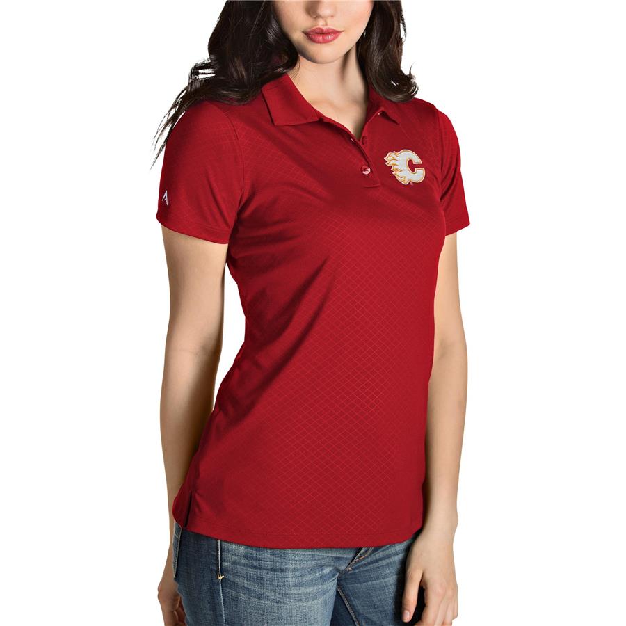 Calgary Flames Antigua Women's Inspire Desert Dry Polo - Red
