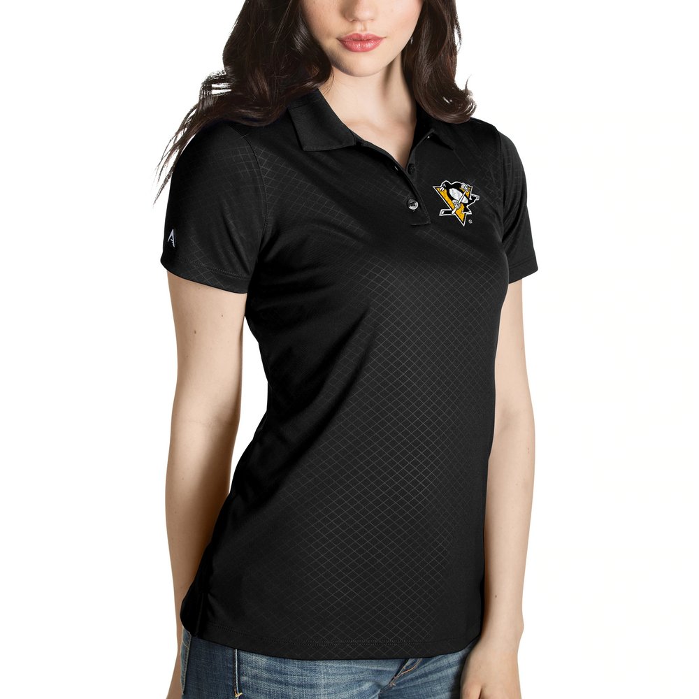 Pittsburgh Penguins Antigua Women's Inspire Desert Dry Polo - Black