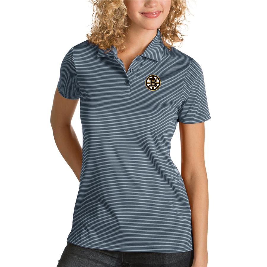 Boston Bruins Antigua Women's Quest Desert Dry Polo - Gray
