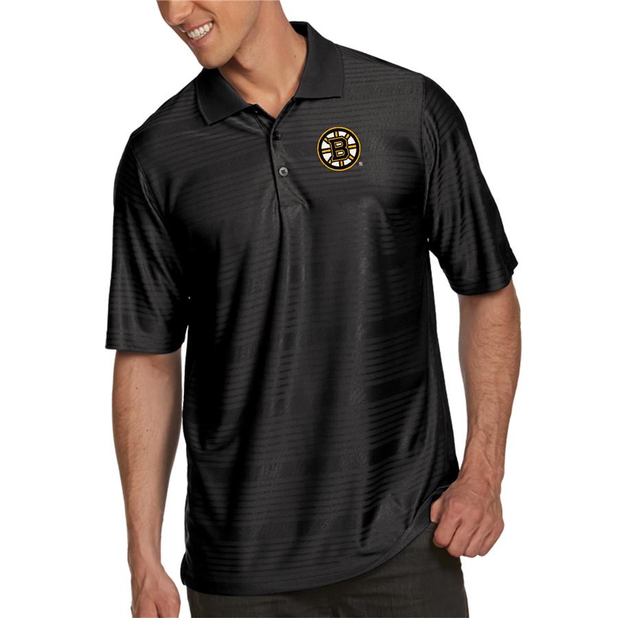 Boston Bruins Antigua Illusion Desert Dry Xtra-Lite Polo - Black
