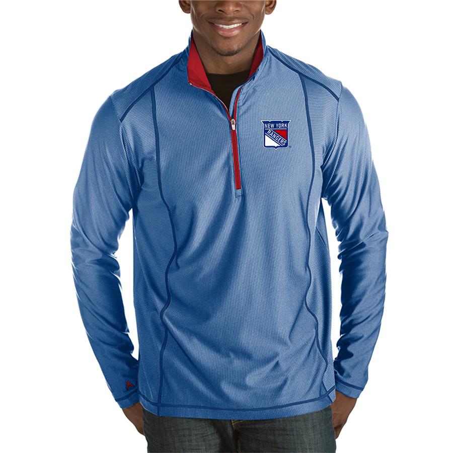 New York Rangers Antigua Tempo Desert Dry Half-Zip Pullover Jacket - Heather Royal