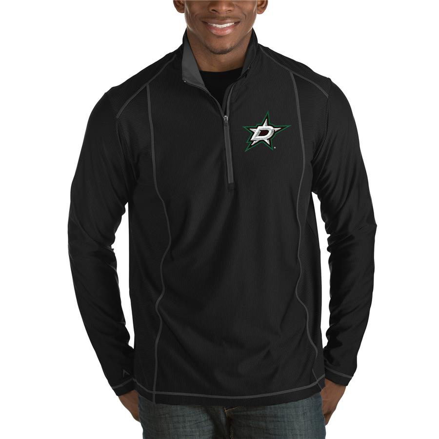 Dallas Stars Antigua Tempo Desert Dry Half-Zip Pullover Jacket - Black