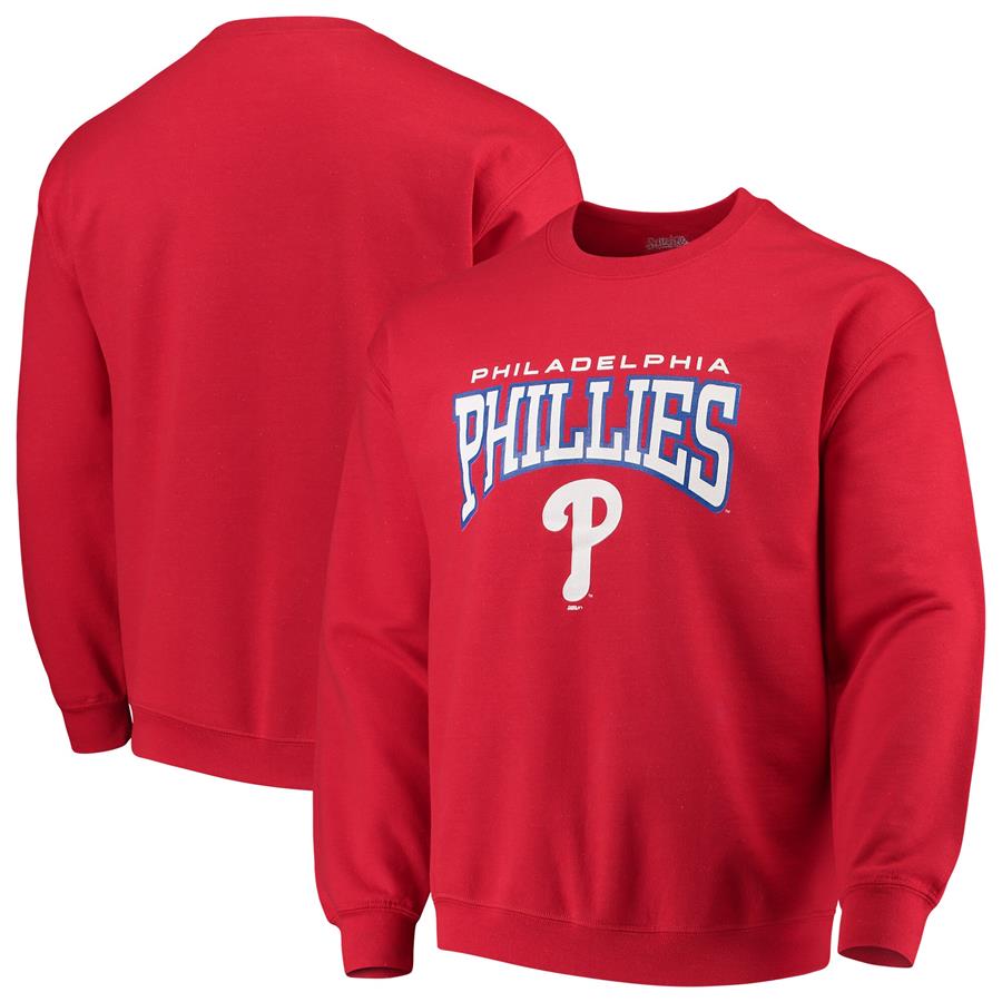 Philadelphia Phillies Stitches Pullover Crew Neck Sweatshirt - Red