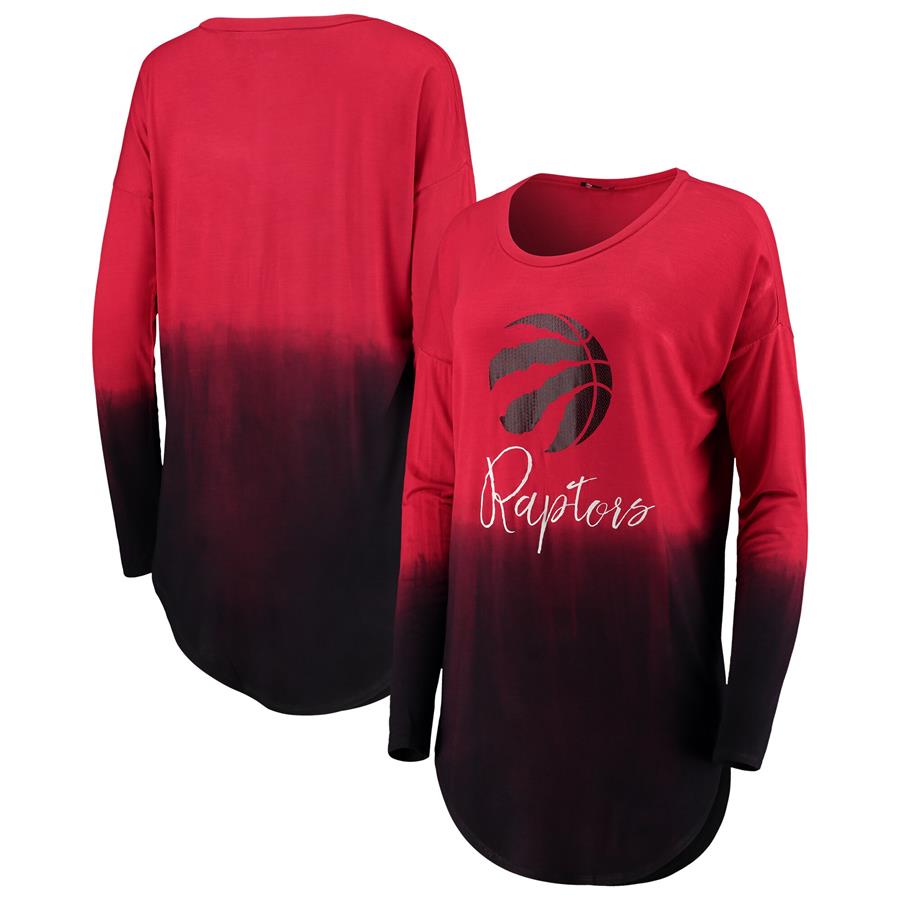 Toronto Raptors Women's Own It Ombre Long Sleeve Tunic T-Shirt - Red