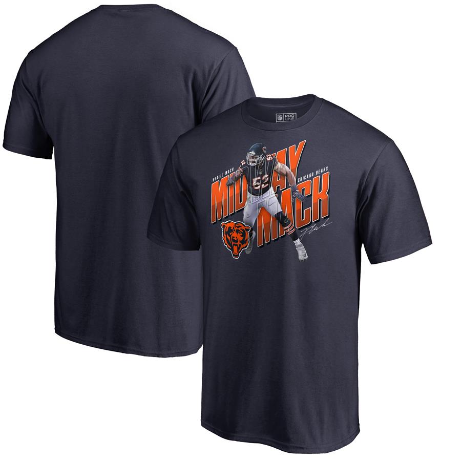 Khalil Mack Chicago Bears NFL Pro Line by Fanatics Branded Hometown Collection Midway Mack T-Shirt - Navy