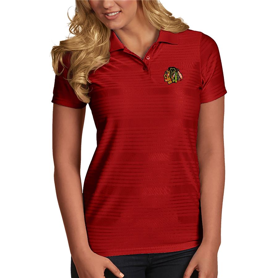 Chicago Blackhawks Antigua Women's Illusion Desert Dry Xtra-Lite Polo - Red