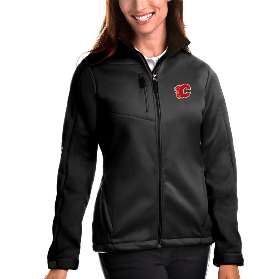 Calgary Flames Antigua Women's Traverse Lightweight Full-Zip Jacket - Black