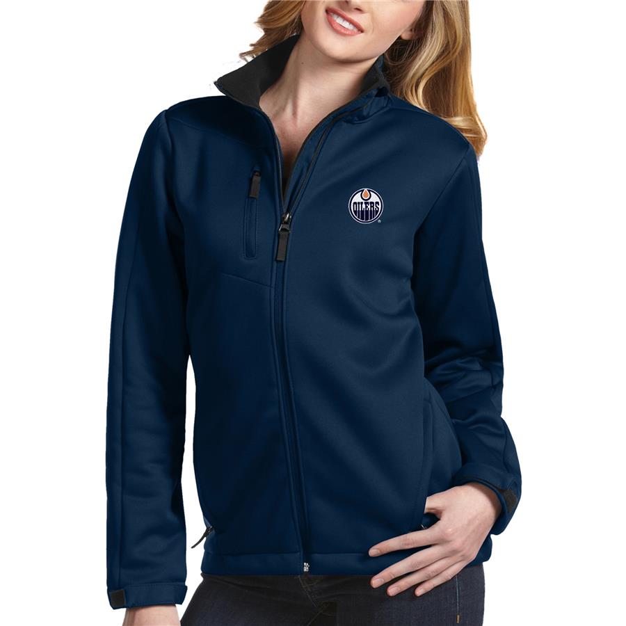 Edmonton Oilers Antigua Women's Traverse Full-Zip Jacket - Navy