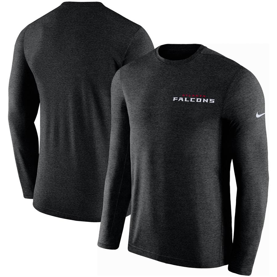 Atlanta Falcons Nike Sideline Coaches UV Long Sleeve Performance T-Shirt - Black