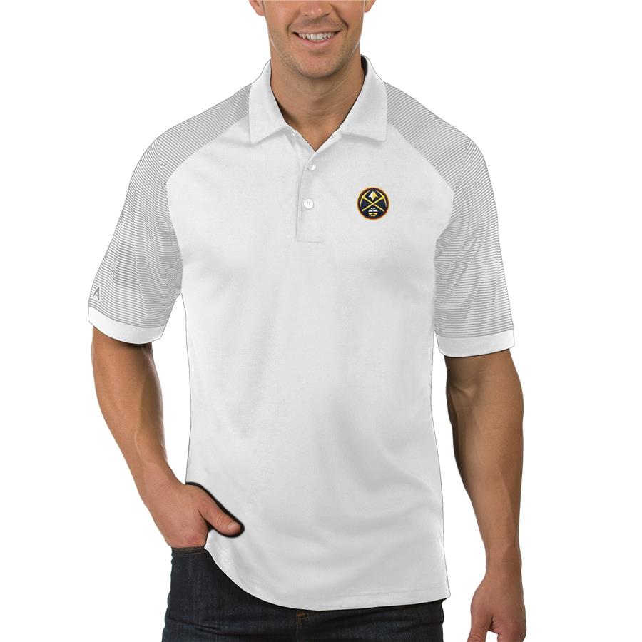 Denver Nuggets Antigua Engage Polo - White