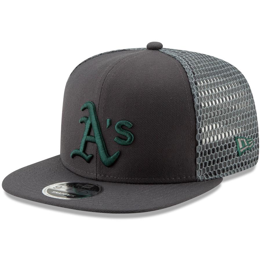 Oakland Athletics New Era Mesh Fresh 9FIFTY Adjustable Snapback Hat - Graphite