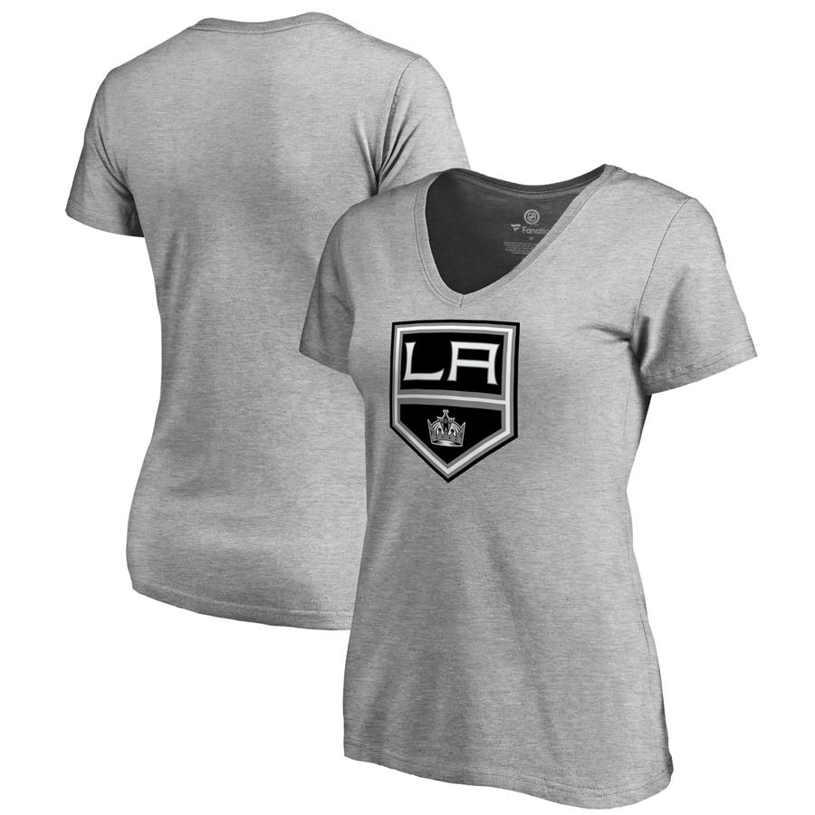 Los Angeles Kings Fanatics Branded Women's Team Alternate V-Neck T-Shirt - Heather Gray