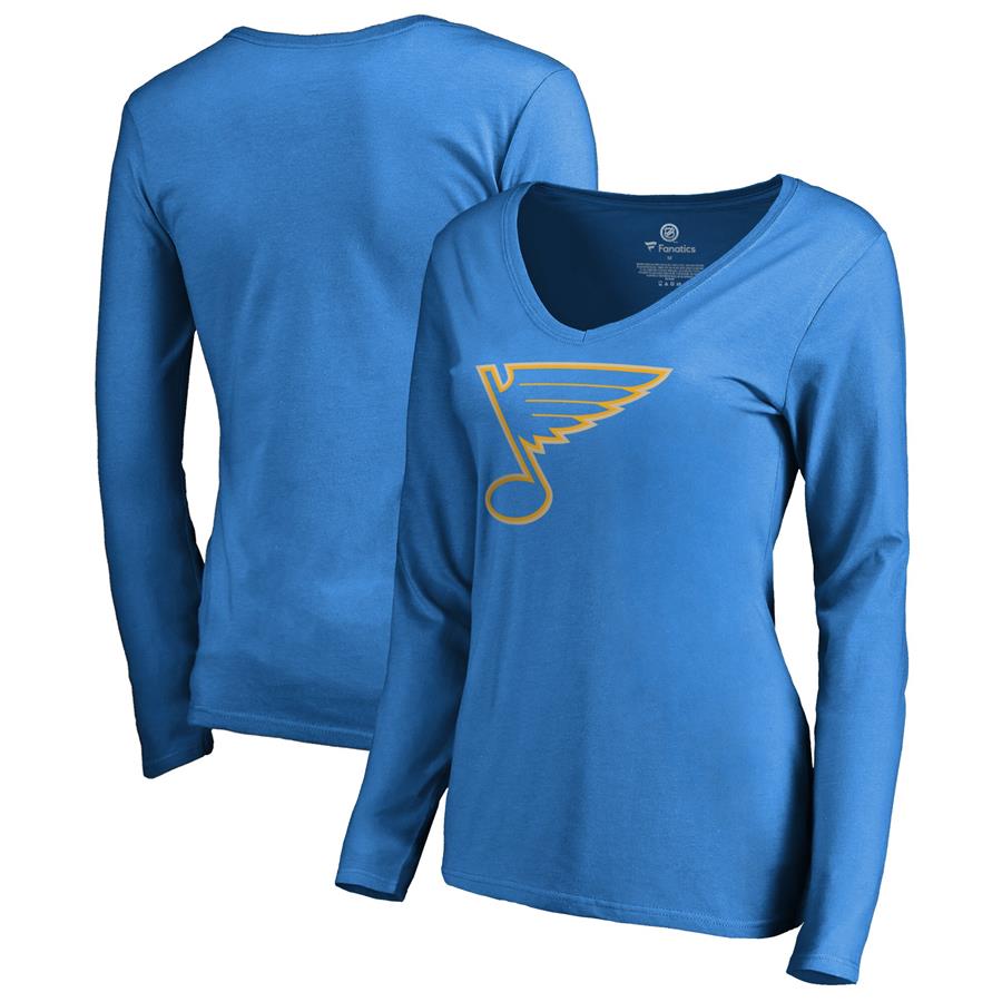 St. Louis Blues Fanatics Branded Women's Team Alternate Long Sleeve V-Neck T-Shirt - Blue