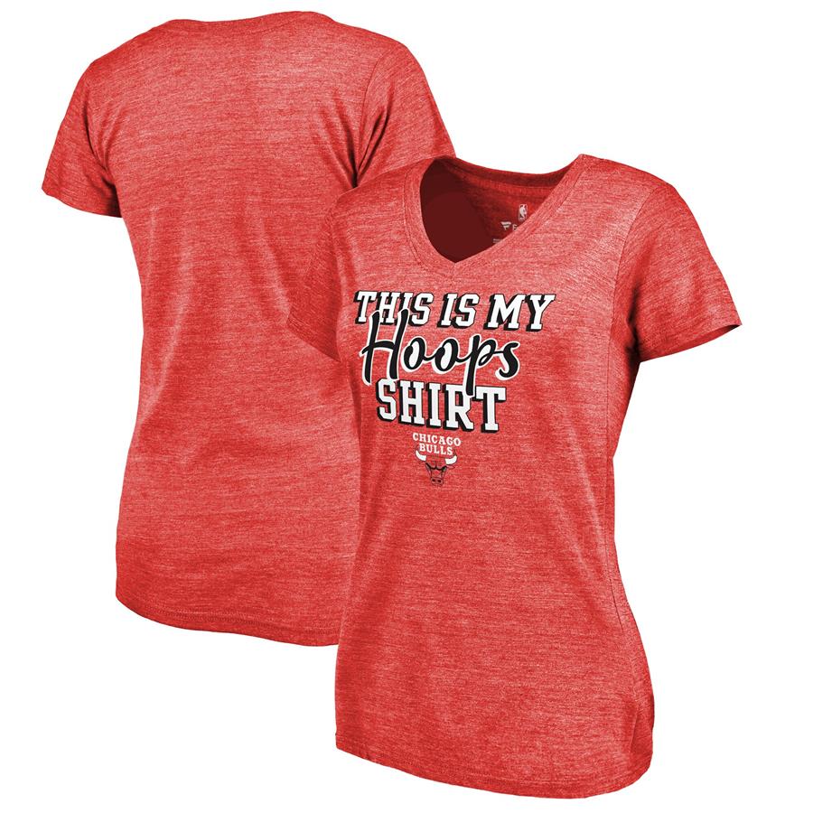 Chicago Bulls Fanatics Branded Women's Air Tri-Blend V-Neck T-Shirt - Red