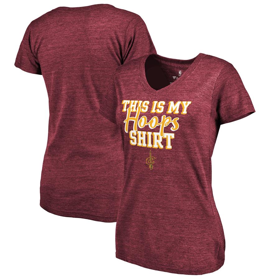 Cleveland Cavaliers Fanatics Branded Women's Air Tri-Blend V-Neck T-Shirt - Wine