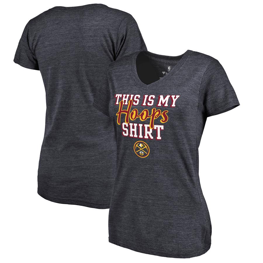 Denver Nuggets Fanatics Branded Women's Air Tri-Blend V-Neck T-Shirt - Navy