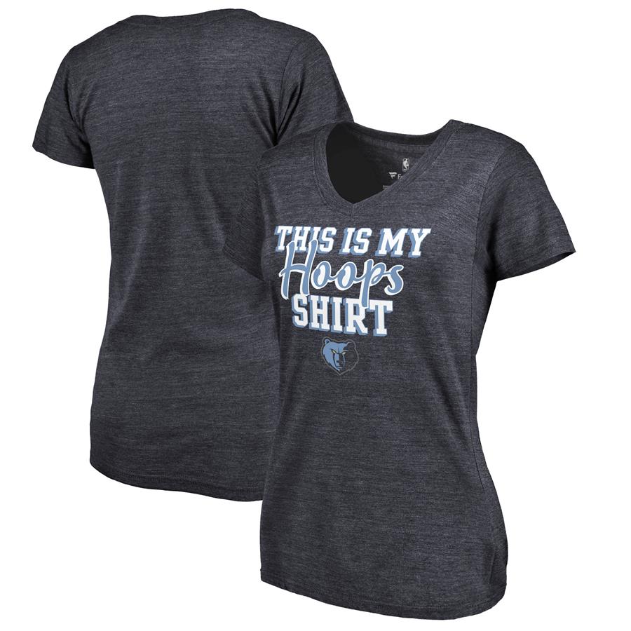 Memphis Grizzlies Fanatics Branded Women's Air Tri-Blend V-Neck T-Shirt - Navy