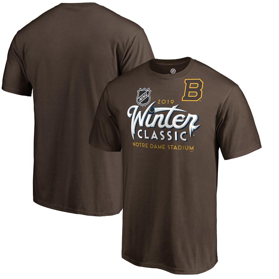 Boston Bruins Fanatics Branded 2019 Winter Classic Ice T-Shirt - Brown