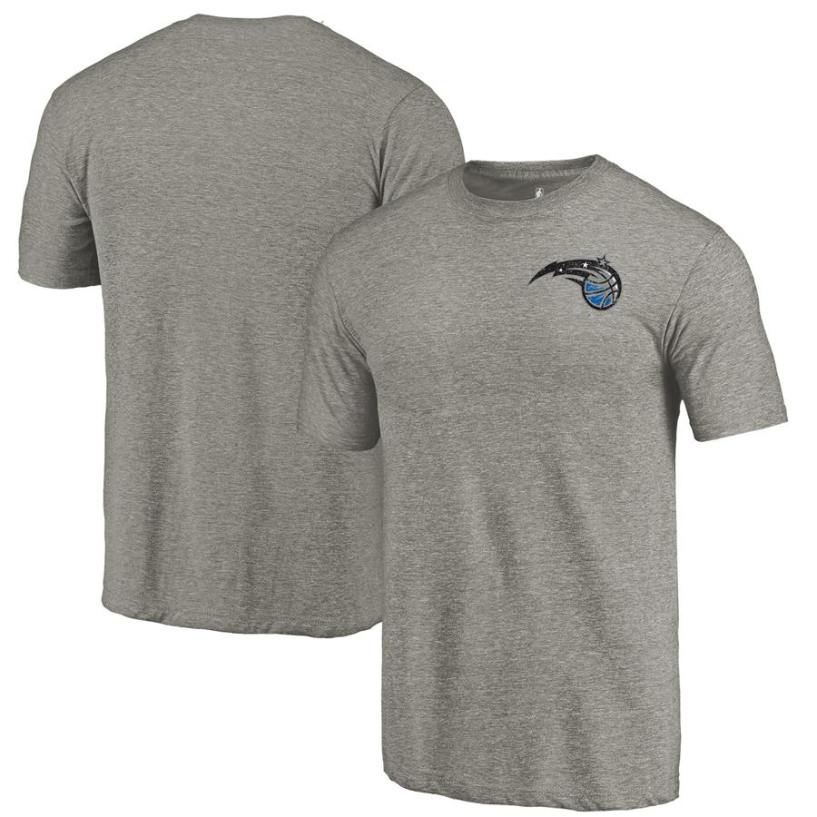 Orlando Magic Fanatics Branded Primary Logo Left Chest Distressed Tri-Blend T-Shirt - Gray