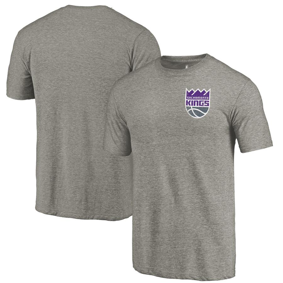 Футболка Sacramento Kings Fanatics Branded Primary Logo Left Chest Distressed Tri-Blend (серый)