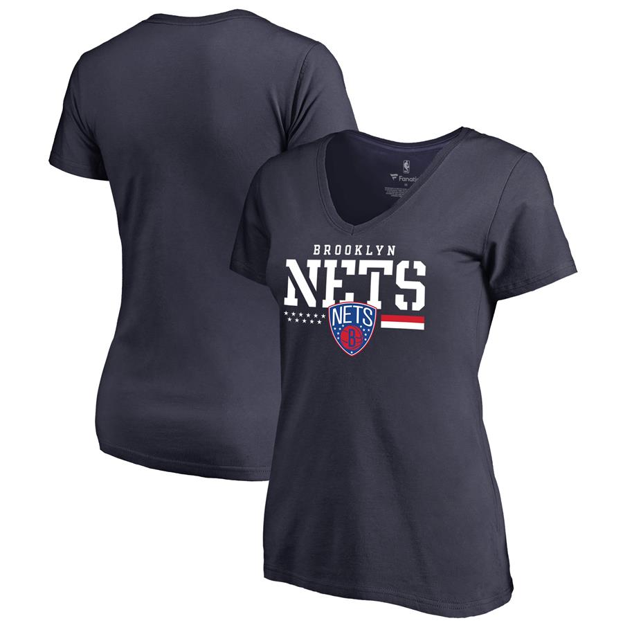 Brooklyn Nets Fanatics Branded Women's Hoops For Troops V-Neck T-Shirt - Navy