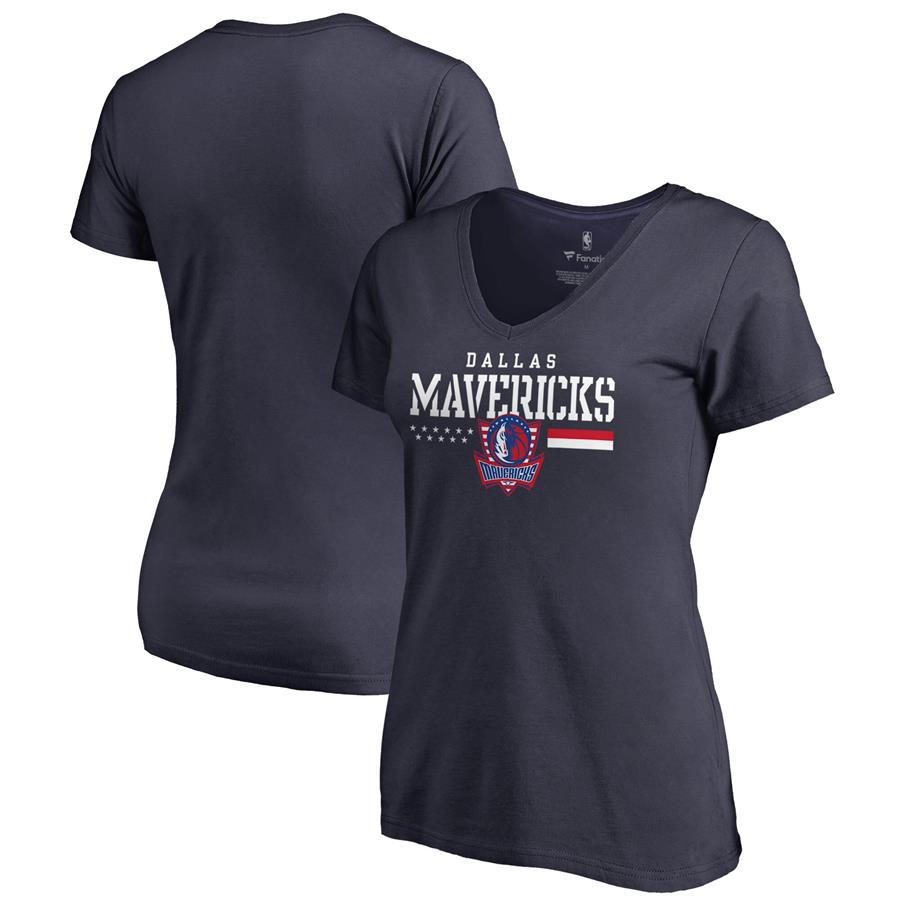 Dallas Mavericks Fanatics Branded Women's Hoops For Troops V-Neck T-Shirt - Navy