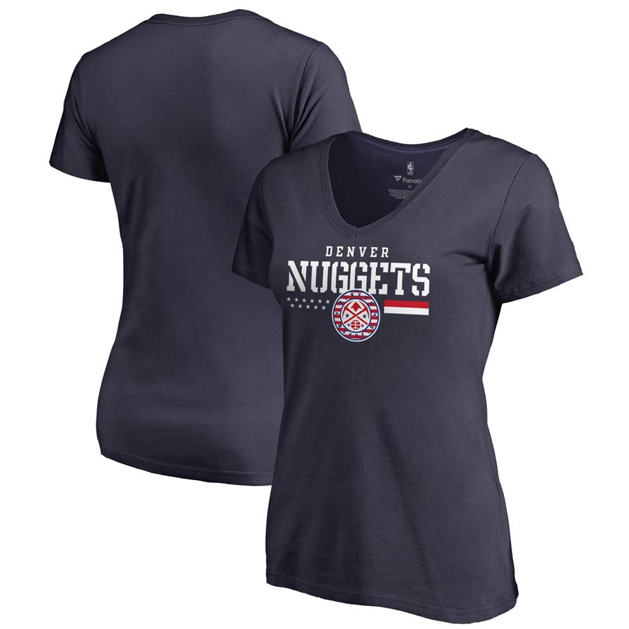 Denver Nuggets Fanatics Branded Women's Hoops For Troops V-Neck T-Shirt - Navy