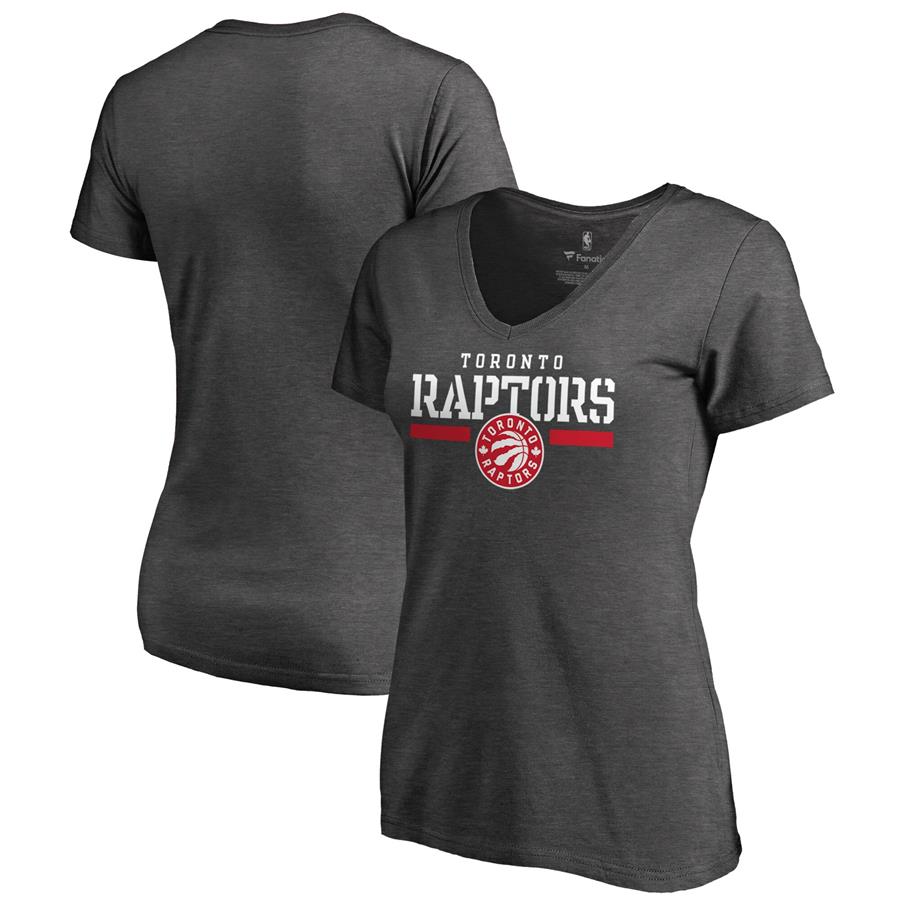 Toronto Raptors Fanatics Branded Women's Hoops For Troops V-Neck T-Shirt - Heathered Gray