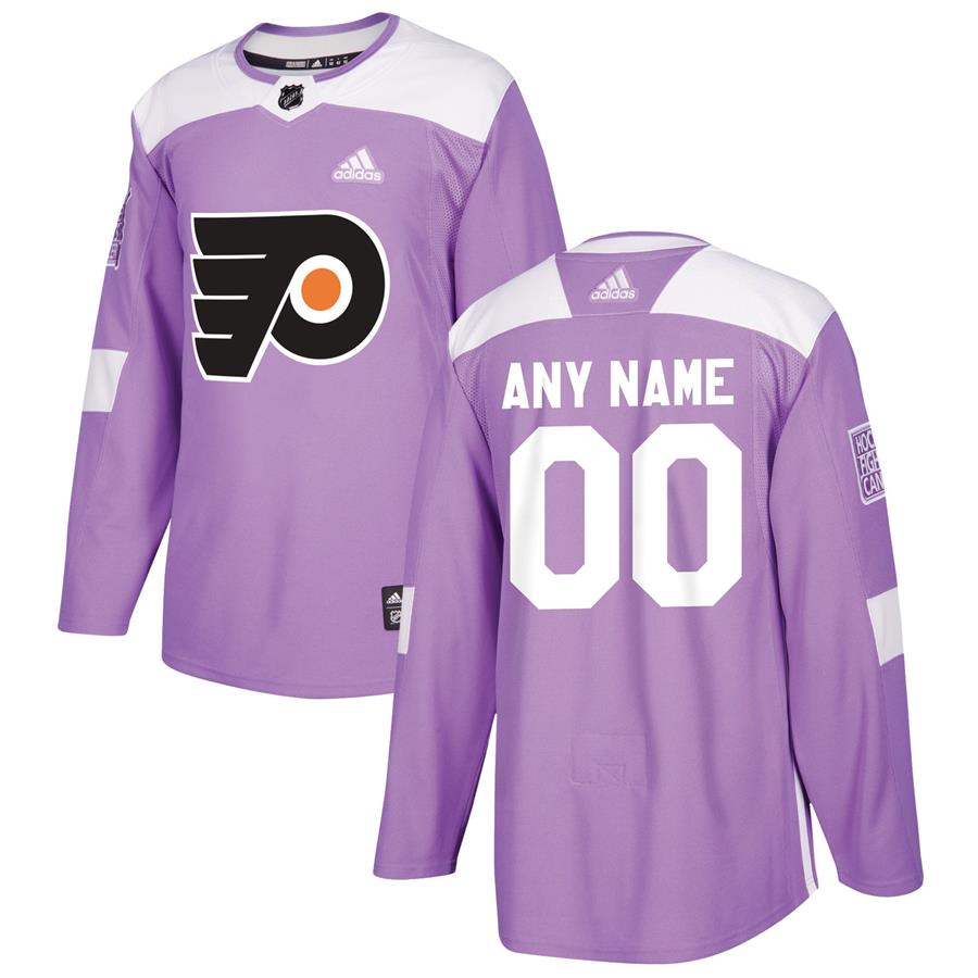Philadelphia Flyers adidas 2018 Hockey Fights Cancer Custom Practice Jersey - Purple