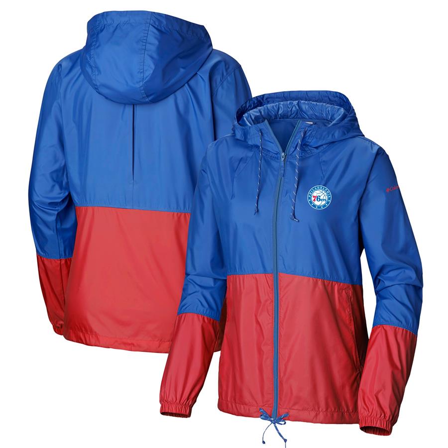 Philadelphia 76ers Columbia Women's Flash Forward Full-Zip Windbreaker Jacket - Blue