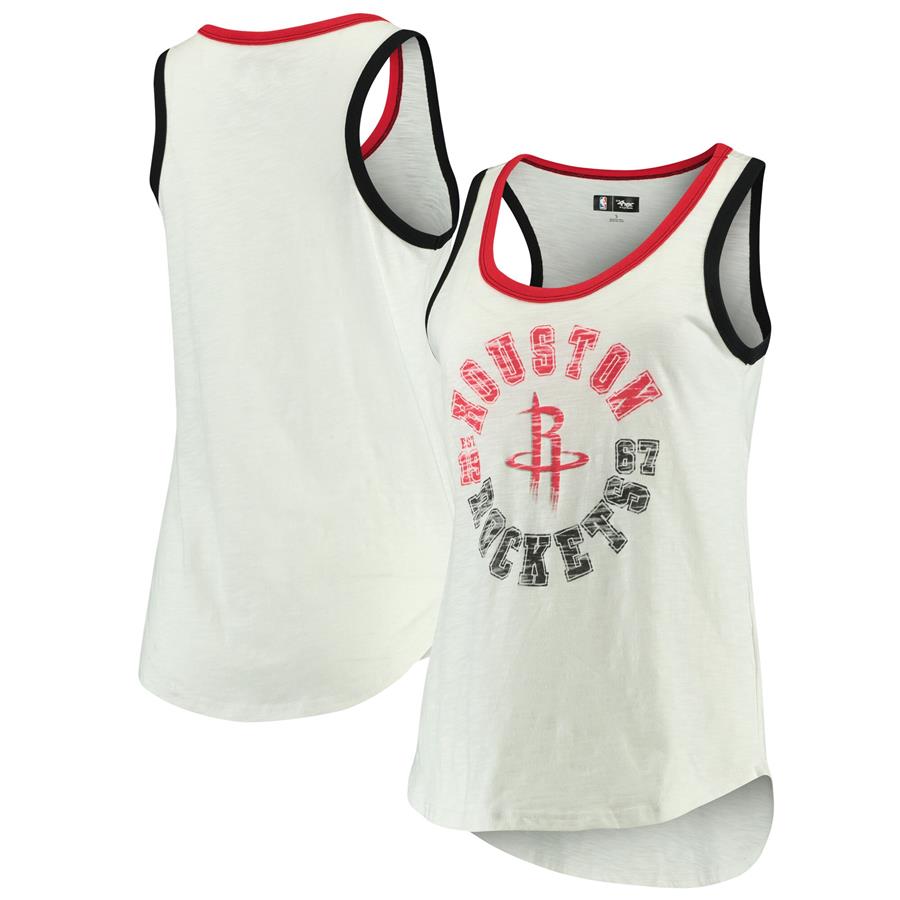Houston Rockets G-III 4Her by Carl Banks Women's Reverse Standing Sueded Slub Tank Top - White