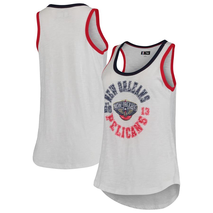 New Orleans Pelicans G-III 4Her by Carl Banks Women's Reverse Standing Sueded Slub Tank Top - White