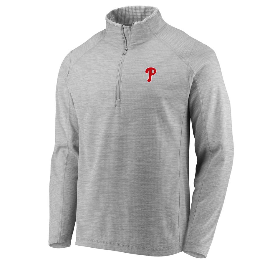 Philadelphia Phillies Vineyard Vines Performance Sankaty Half-Zip Pullover Jacket - Heathered Gray