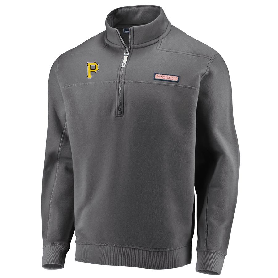 Pittsburgh Pirates Vineyard Vines Shep Shirt Quarter-Zip Pullover Jacket - Heathered Charcoal