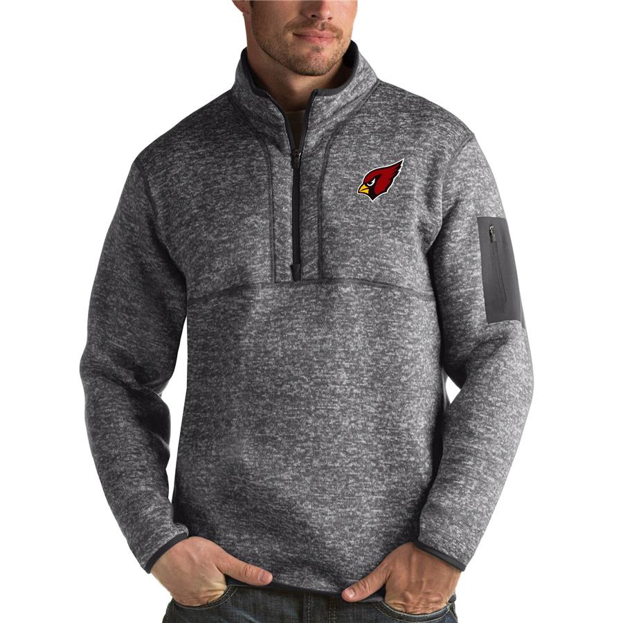 Arizona Cardinals Antigua Fortune Quarter-Zip Pullover Jacket - Charcoal
