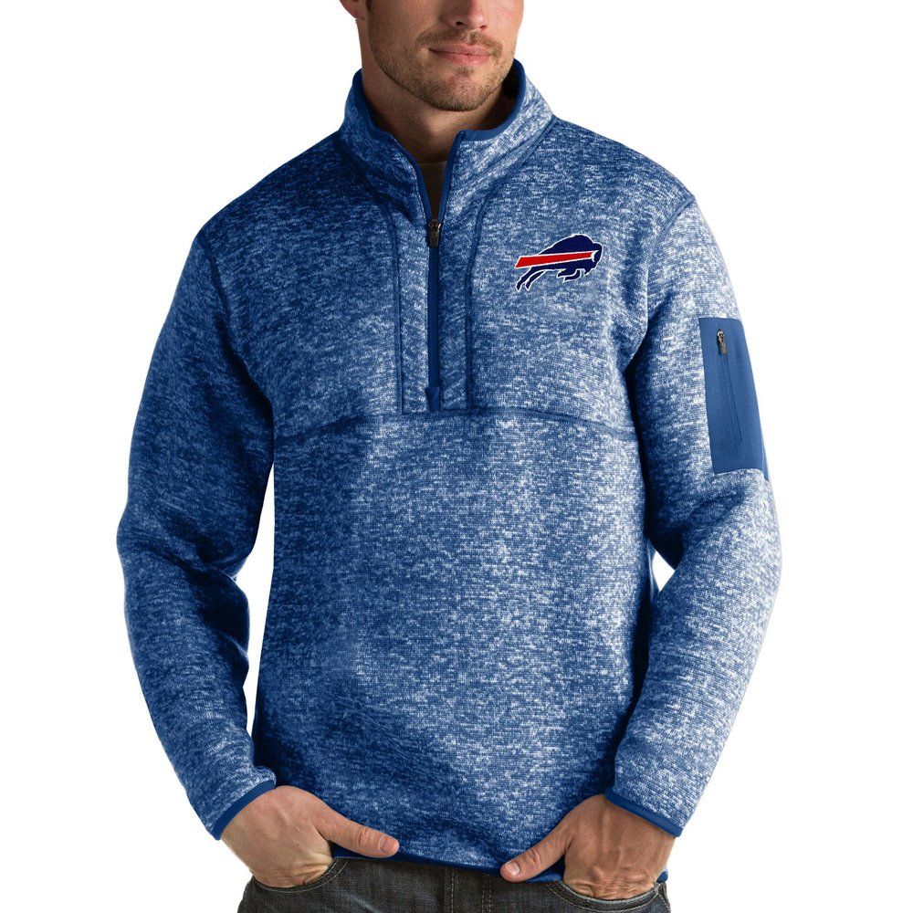 Buffalo Bills Antigua Fortune Quarter-Zip Pullover Jacket - Heathered Royal