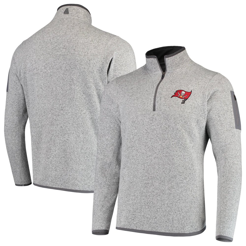 Tampa Bay Buccaneers Antigua Fortune Quarter-Zip Pullover Jacket - Heather Black