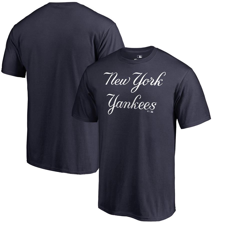 Футболка New York Yankees Fanatics Branded Script Wordmark (тёмно-синий)